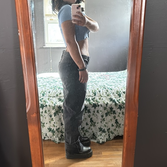 FREE PEOPLE ~ WE THE FREE Mid-Rise Straight Leg Jeans - Picture 4 of 13